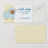 アーガイル柄のなヒツジの子ヒツジの編み物のかぎ針編みの名刺 名刺 (正面/裏面)