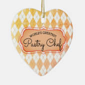 アーガイル柄のなベーキングのペーストリー作りの職人のクリスマスのオーナメント セラミックオーナメント (右)