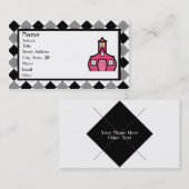 アーガイル柄のな先生の名刺 名刺 (正面/裏面)