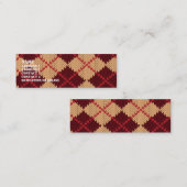 アーガイル柄のな名刺のテンプレート スキニー名刺 (正面/裏面)