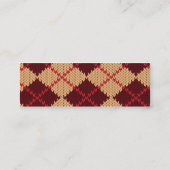 アーガイル柄のな名刺のテンプレート スキニー名刺 (裏面)