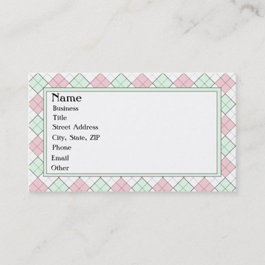 アーガイル柄のな名刺 名刺 (正面)