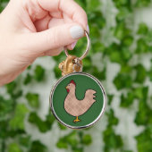 アーガイル柄のな民芸のオンドリKeychain キーホルダー (手)