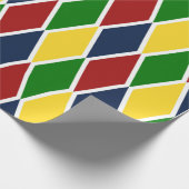 アーガイル柄のな虹の多彩な道化師のダイヤモンド ラッピングペーパー (角)