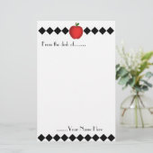 アーガイル柄のなAppleの先生の文房具 便箋 (スタンド正面)