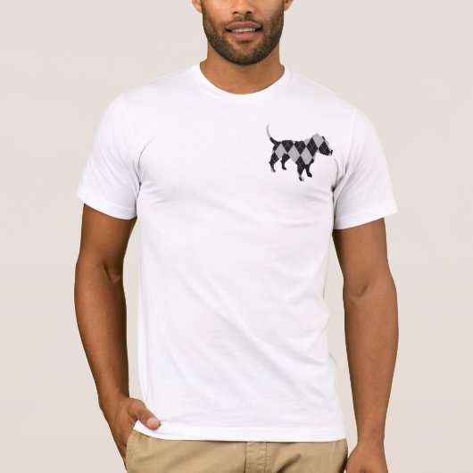 アーガイル柄のなTシャツ-ピットブル Tシャツ (正面)