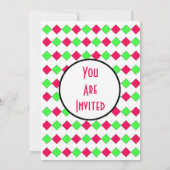 アーガイル柄のパーティの招待状 招待状 (裏面)