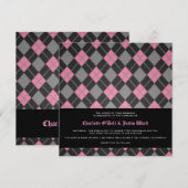 アーガイル柄の;〜結婚の 招待状 (正面/裏面)