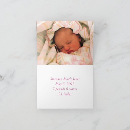 アーガイル-それはです女の子は… ピンクの新生児の発表 案内状 (内部)