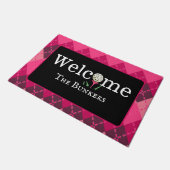 アーガイルShades of Pinkゴルフウェルカムエントリ ドアマット (アングル)