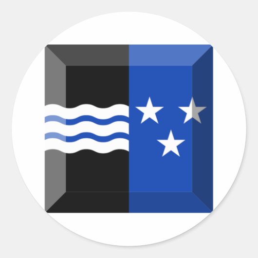 アーガウ国旗の宝石 ラウンドシール (正面)