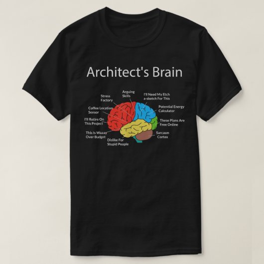 アーキテクおもしろいトの脳建築の学生 Tシャツ (デザイン正面)