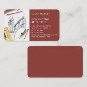 アーキテクスタイリッシュトモダンエンジニアリング建築 名刺 (正面/裏面)