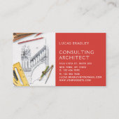 アーキテクスタイリッシュトモダンエンジニアリング建築 名刺 (正面)