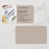 アーキテクスタイリッシュトモダンエンジニアリング建築 名刺 (正面/裏面)