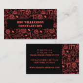 アーキテクチモダンュルブループリントエンジニアパターン 名刺 (正面/裏面)