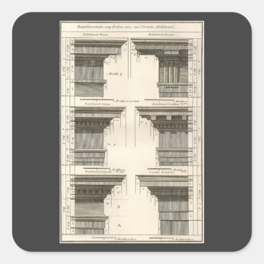 アーキテクチャのオーダー、ヴィンテージ・エンタバチュール スクエアシール (正面)