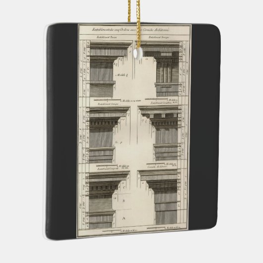 アーキテクチャのオーダー、ヴィンテージ・エンタバチュール セラミックオーナメント (右)