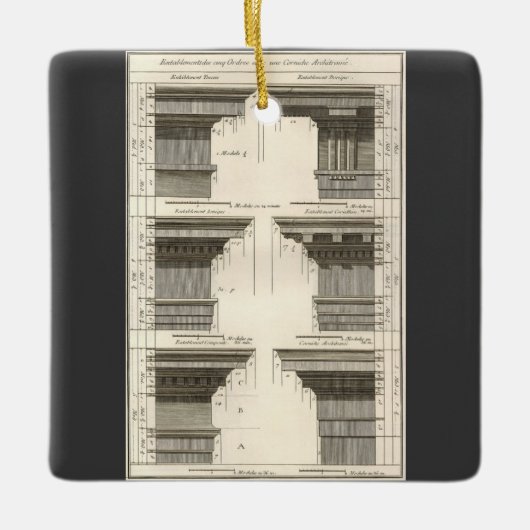 アーキテクチャのオーダー、ヴィンテージ・エンタバチュール セラミックオーナメント (正面)