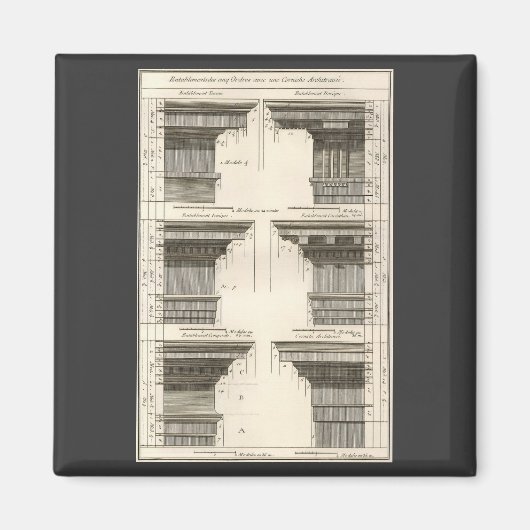 アーキテクチャのオーダー、ヴィンテージ・エンタバチュール マグネット (正面)