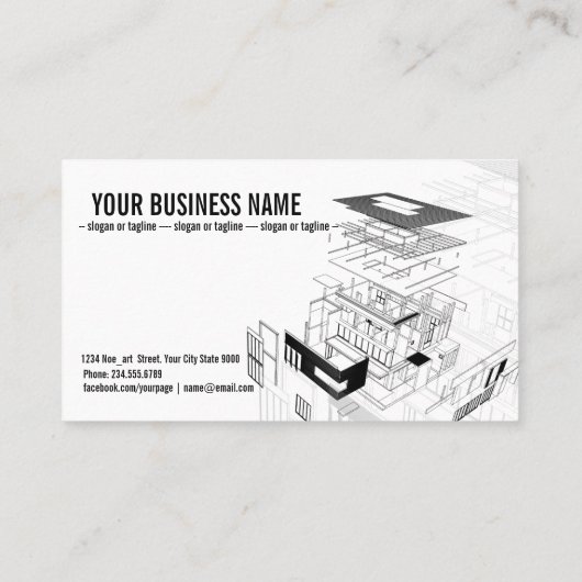 アーキテクチャの背景デザイン001 名刺 (裏面)