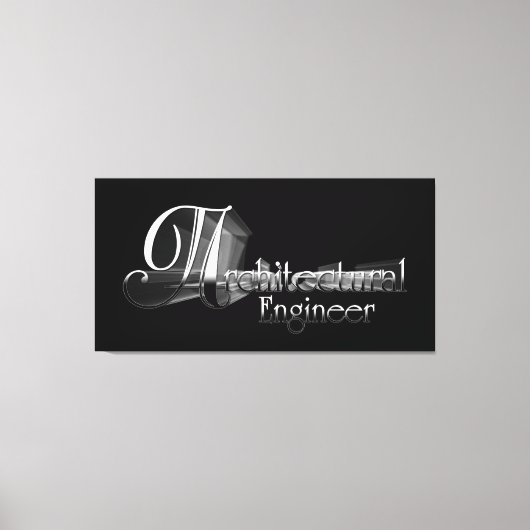 アーキテクチャエンジニアタイポグラフィアートワーク キャンバスプリント (正面)