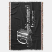 アーキテクチャエンジニアタイポグラフィアートワーク スローブランケット (正面縦)