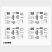 アーキテクチャスタイル建物 長方形シール (シート)