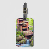 アーキテクチャツリーハウスデジタルアート ラゲッジタグ (正面縦)