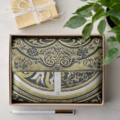 アーキテクチャ金ゴールドと黒い切り離し紙 薄葉紙 (ギフト)