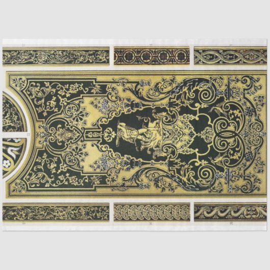 アーキテクチャ金ゴールドと黒い切り離し紙 薄葉紙 (正面)