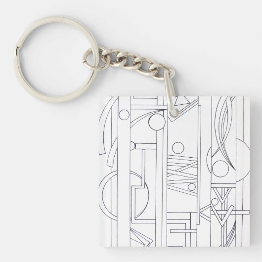 アーキテクトのドリームバウハウスモダン幾何学的アート キーホルダー (正面)