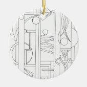 アーキテクトのドリームバウハウスモダン幾何学的アート セラミックオーナメント (正面)
