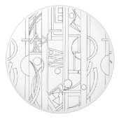 アーキテクトのドリームバウハウスモダン幾何学的アート セラミックノブ (正面)