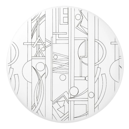 アーキテクトのドリームバウハウスモダン幾何学的アート セラミックノブ (正面)