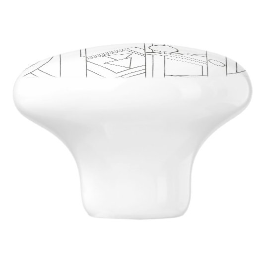 アーキテクトのドリームバウハウスモダン幾何学的アート セラミックノブ (側面)