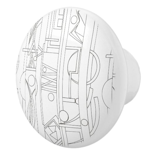 アーキテクトのドリームバウハウスモダン幾何学的アート セラミックノブ (右)