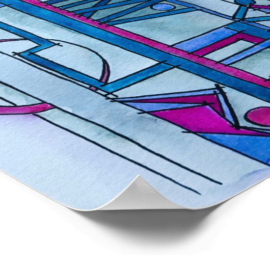 アーキテクトのドリームバウハウスモダン幾何学的アート ポスター (角)