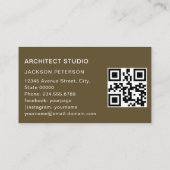 アーキテクトはっきりしたミニマルエレガント文字ブラック金ゴールド 名刺 (裏面)