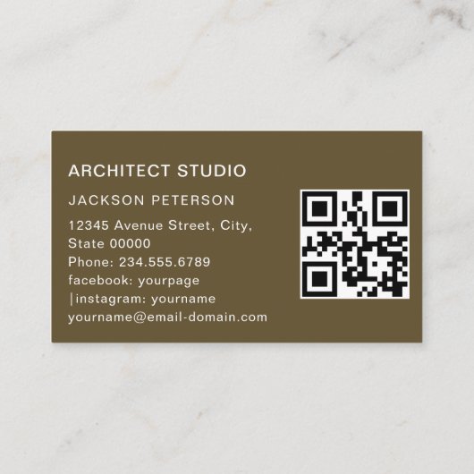 アーキテクトはっきりしたミニマルエレガント文字ブラック金ゴールド 名刺 (裏面)