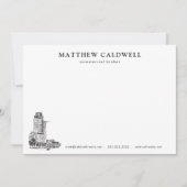 アーキテクトスケッチパーソナライズされた商用ブローカー ノートカード (正面)