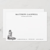 アーキテクトスケッチパーソナライズされた商用ブローカー ノートカード (正面/裏面)