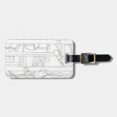 アーキテクトズドリームモダン – バウハウスジオメトリックアート ラゲッジタグ (正面横)