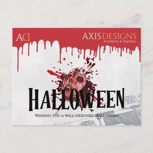 アーキテクトハロウィーンゾンビ&ブラッドグリーティング シーズンポストカード (正面)