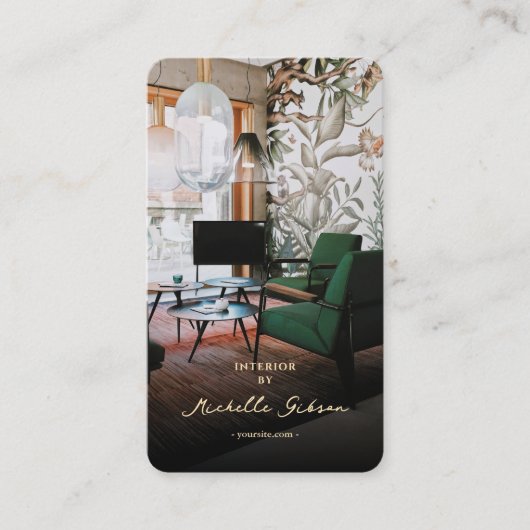 アーキテクトモダンインテリアデザイナーモノグラムブラック 名刺 (正面)