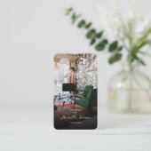 アーキテクトモダンインテリアデザイナーモノグラムブラック 名刺 (スタンド正面)