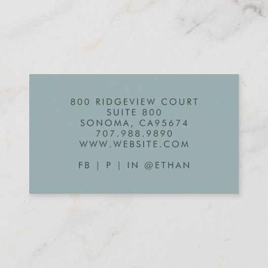 アーキテクトモダンブルーグレイグランジテクスチャ 名刺 (裏面)