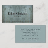 アーキテクトモダンブルーグレイグランジテクスチャ 名刺 (正面/裏面)