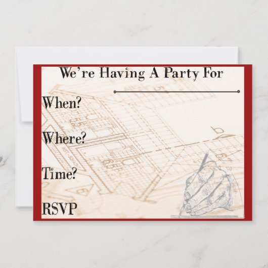 アーキテクト退職したパーティの招待状 招待状 (裏面)