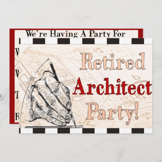 アーキテクト退職したパーティの招待状 招待状 (正面/裏面)